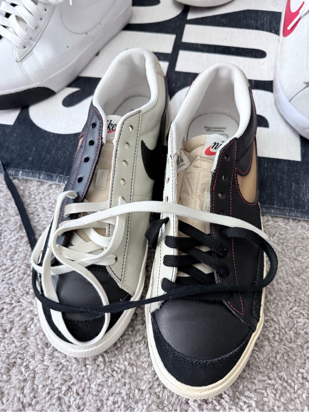 Nike Blazers Low Two-Tone Black & Cream Sneakers